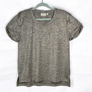 Deletta Anthropologie  Casual Top Women Small‎ Metallic Lurex Knit Short Sleeve